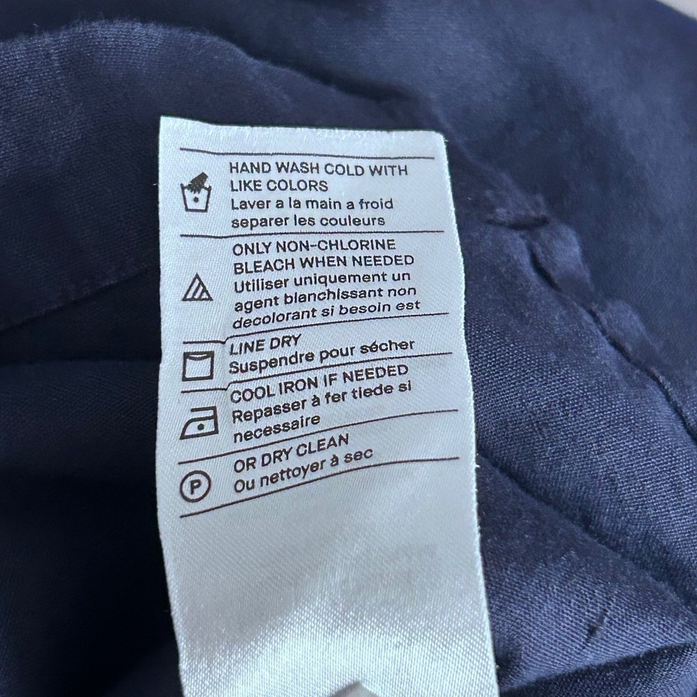 Vince Linen Popover Top Navy‎ Blue Medium - Picture 11 of 15
